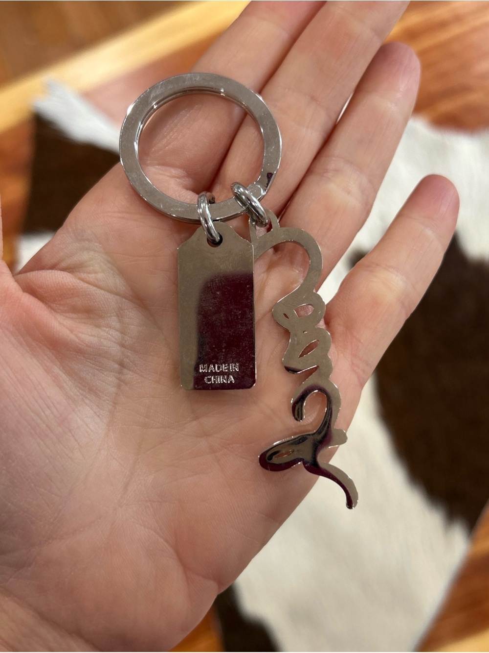 Coach Collectible Script Signature Bag Charm Key Chain Pink Enamel - Picture 5 of 5
